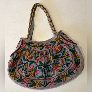 Mitra Handiworks Wool Embroidered Floral Shoulder Bag